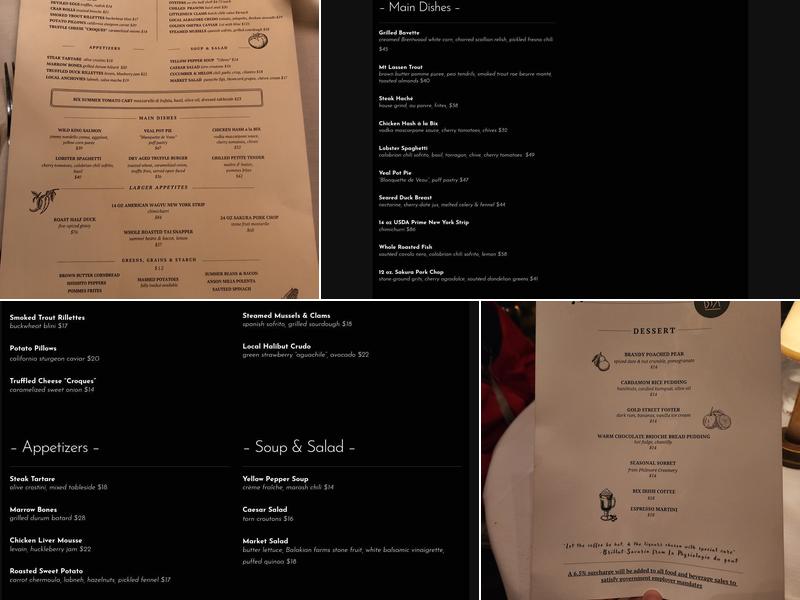 Bix Menu