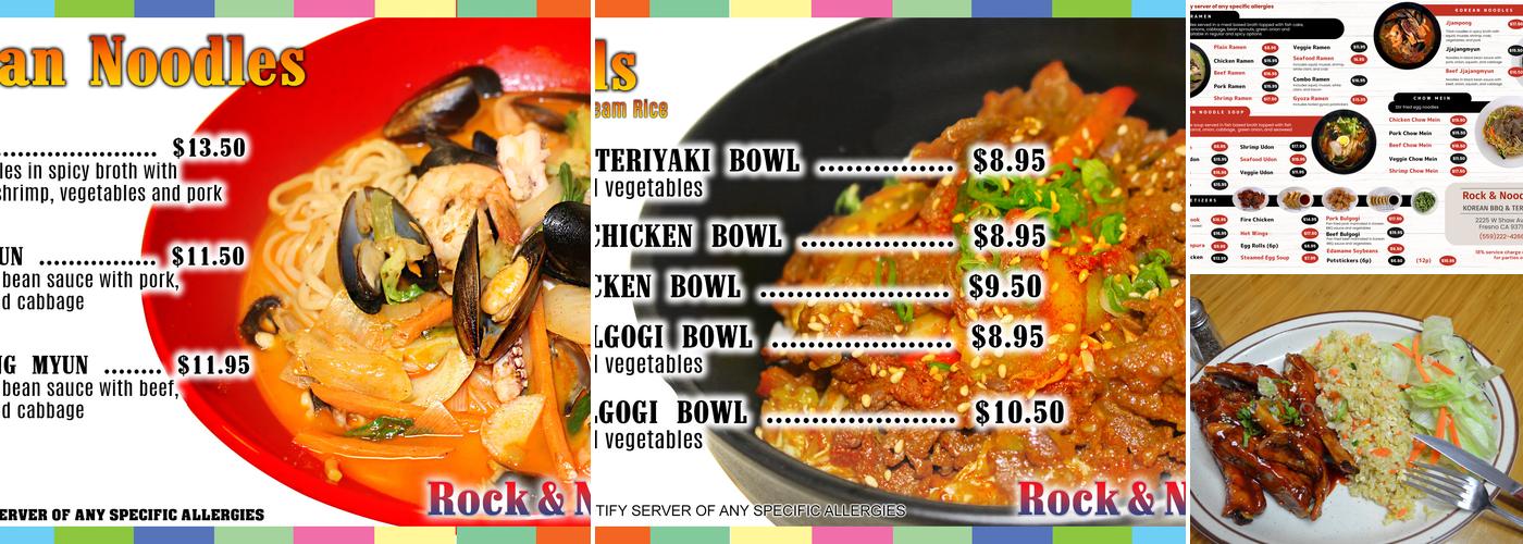 Rock & Noodles Menu