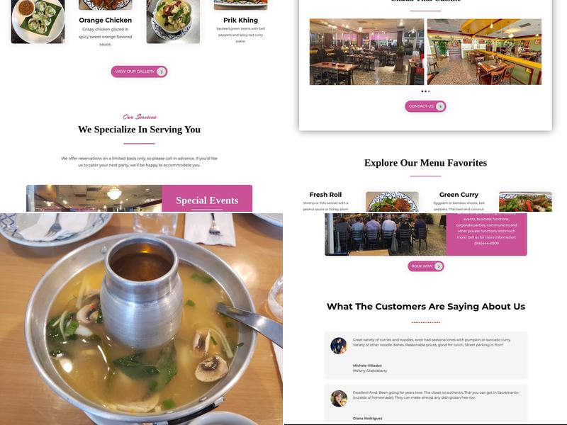 Chada Thai Cuisine Menu