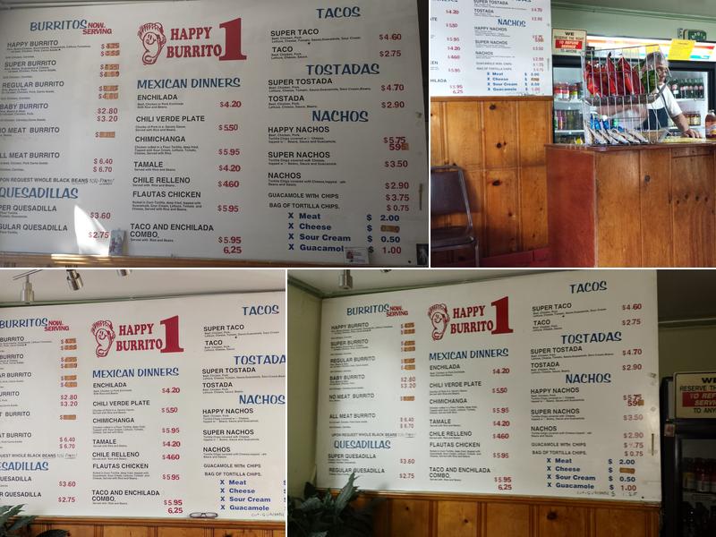 Happy Burrito Menu