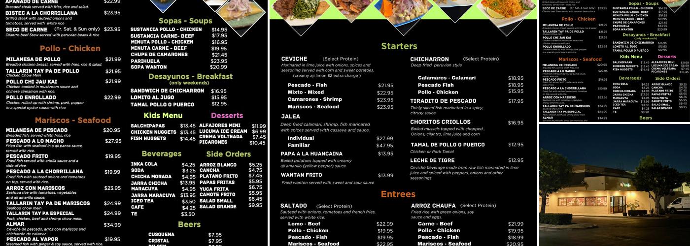Aji Limon Menu