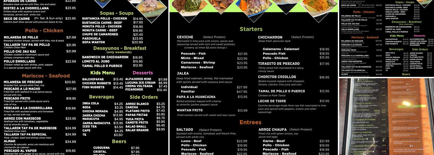 Aji Limon Menu