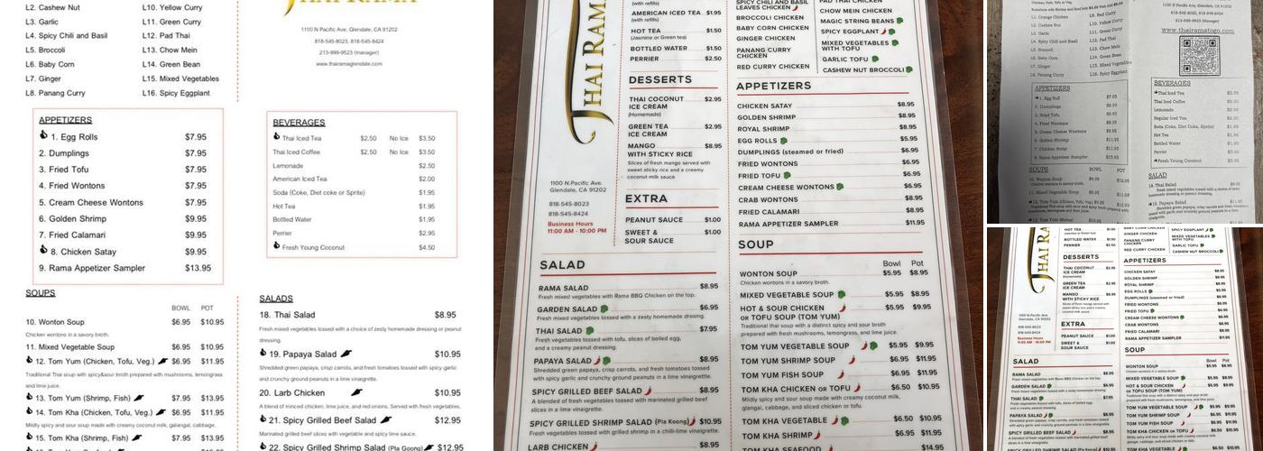 Thai Rama Menu