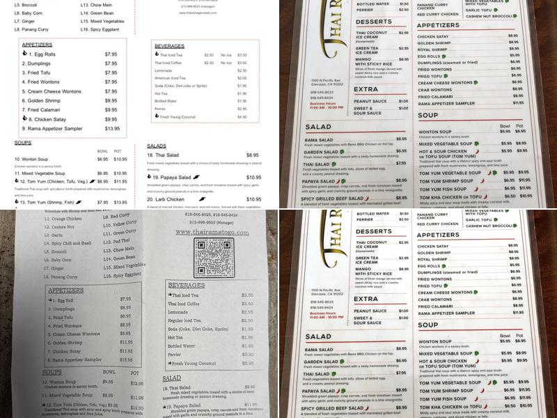 Thai Rama Menu