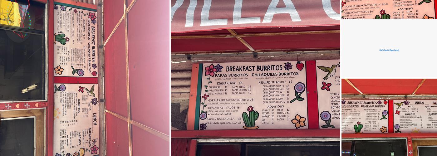 Tacos Villa Corona Menu