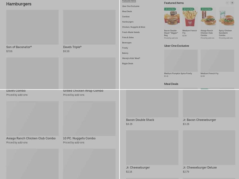 Wendy's Menu