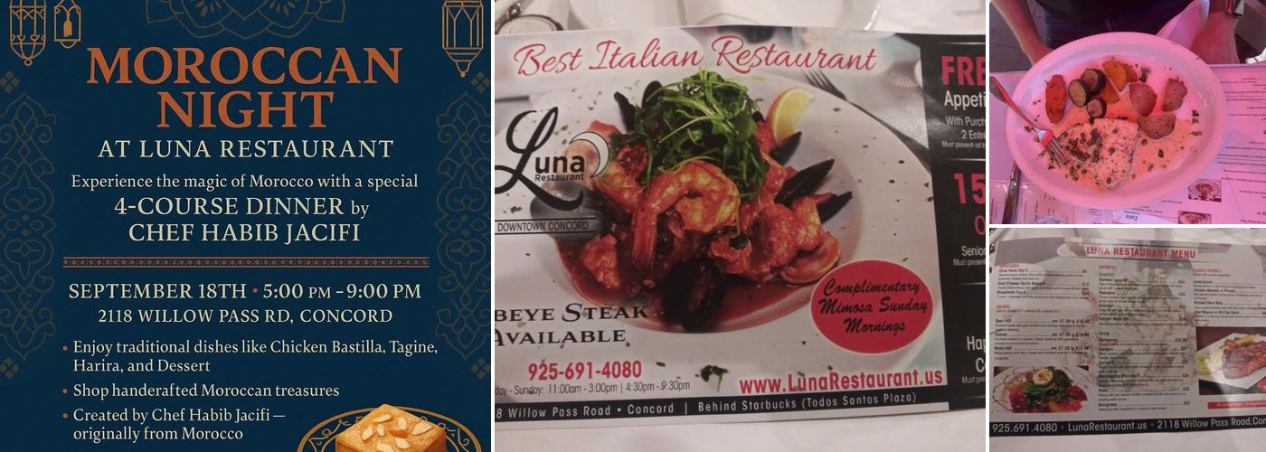 Luna Restaurant Menu