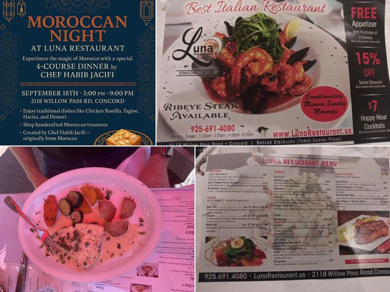 Luna Restaurant Menu