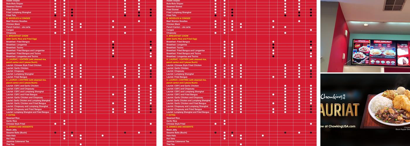 Chowking Menu