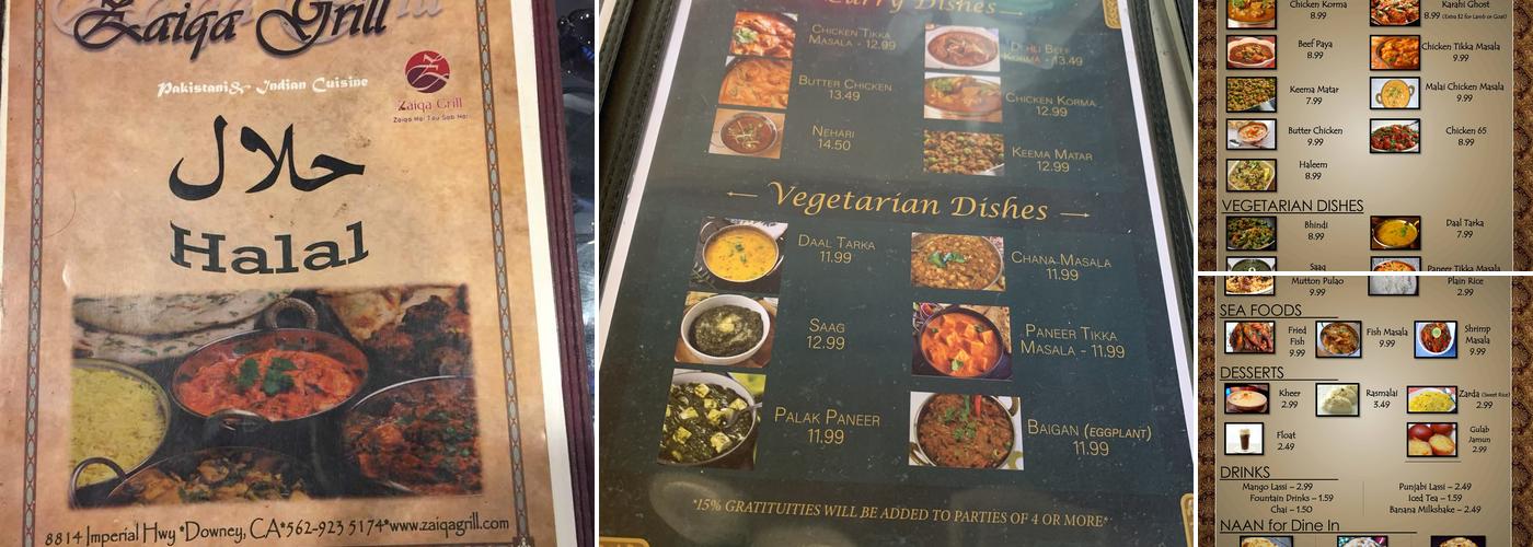 Zaiqa Grill Menu
