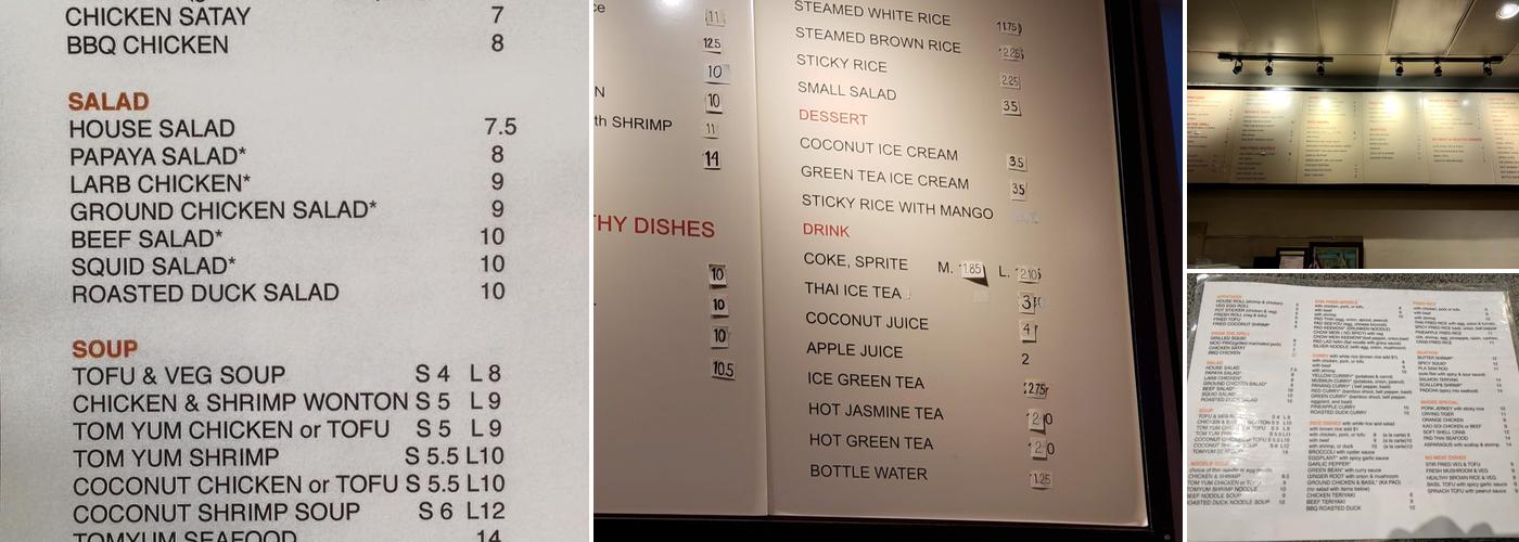 MaDee Thai Kitchen Menu