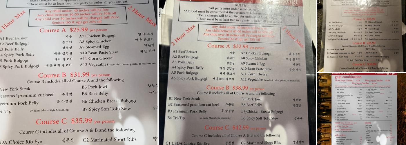 SizzlinGogi Menu