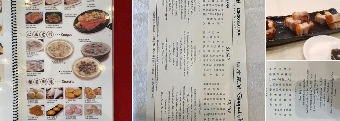 Longo Seafood Restaurant Menu