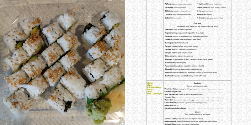 Hanabishi Japanese Cuisine Menu