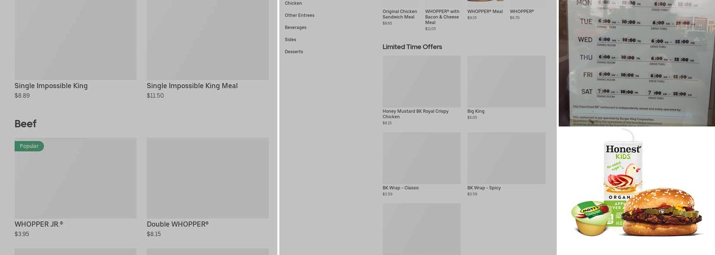 Burger King Menu