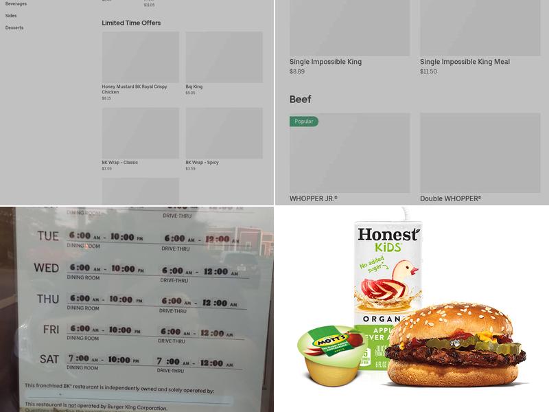 Burger King Menu