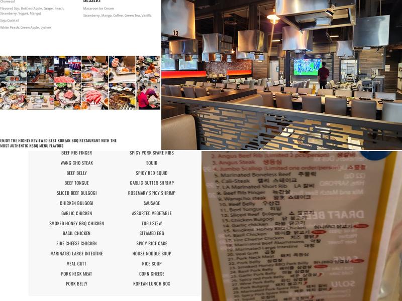 Wang Cho BBQ Menu
