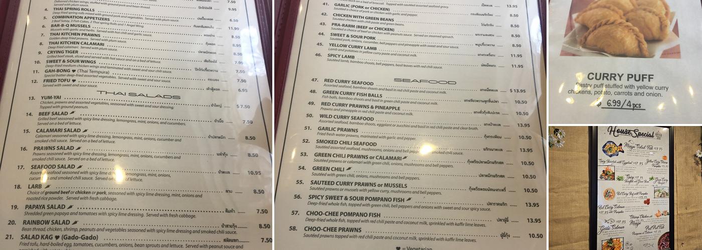Thai Kitchen Menu