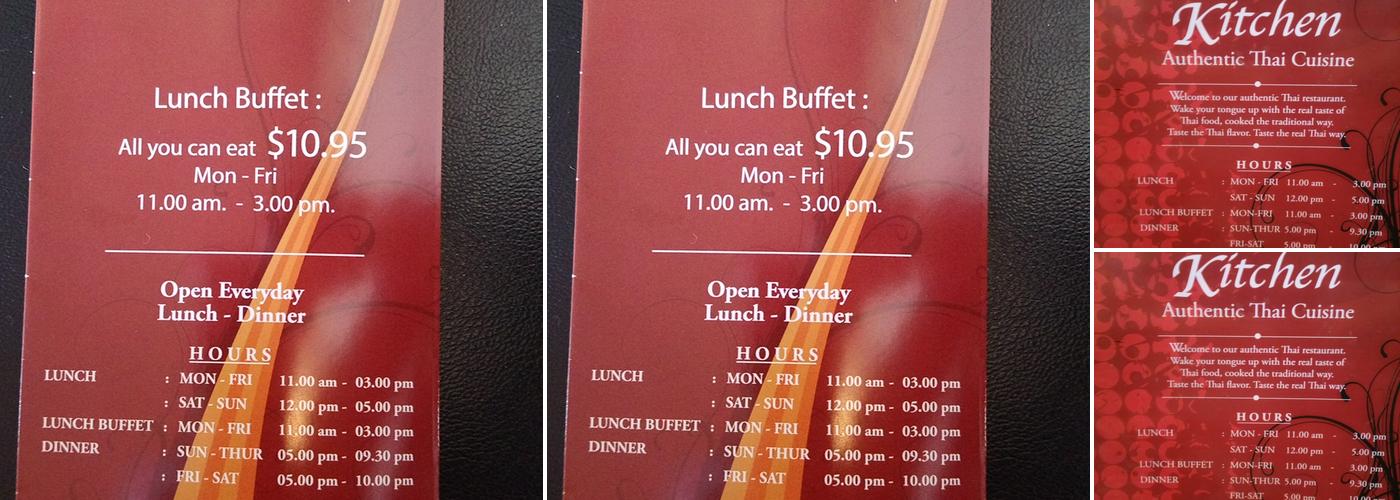 Real Thai Kitchen Menu