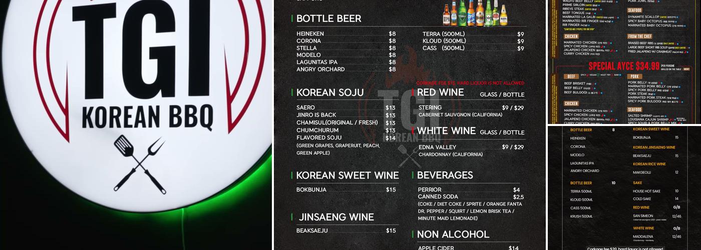 TGI Korean BBQ Menu