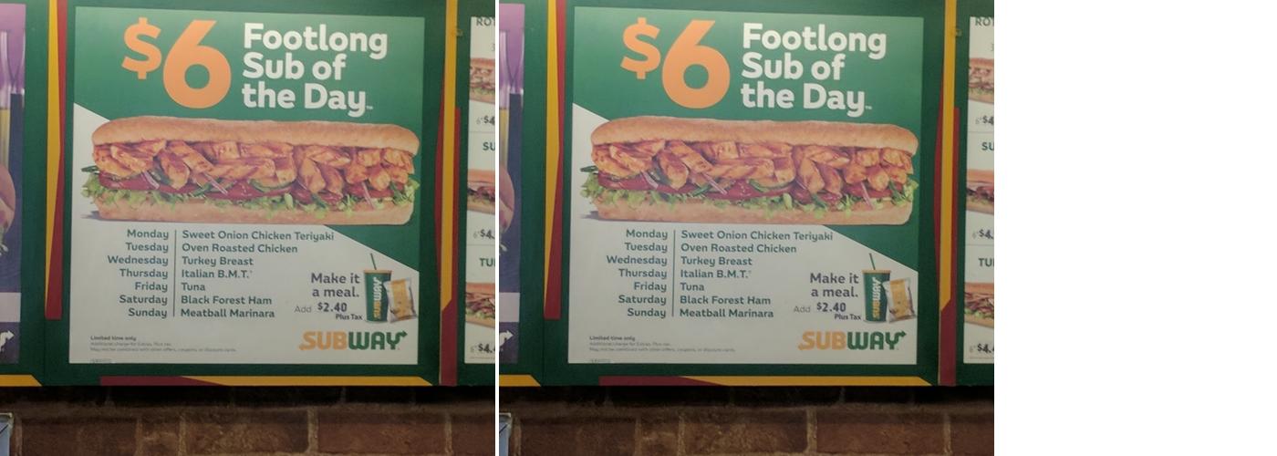 Subway Menu