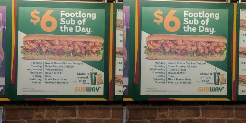 Subway Menu