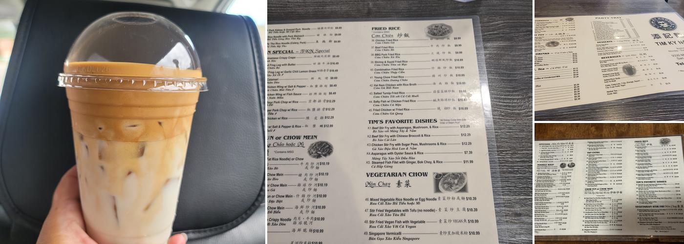 Tim Ky Noodle Menu