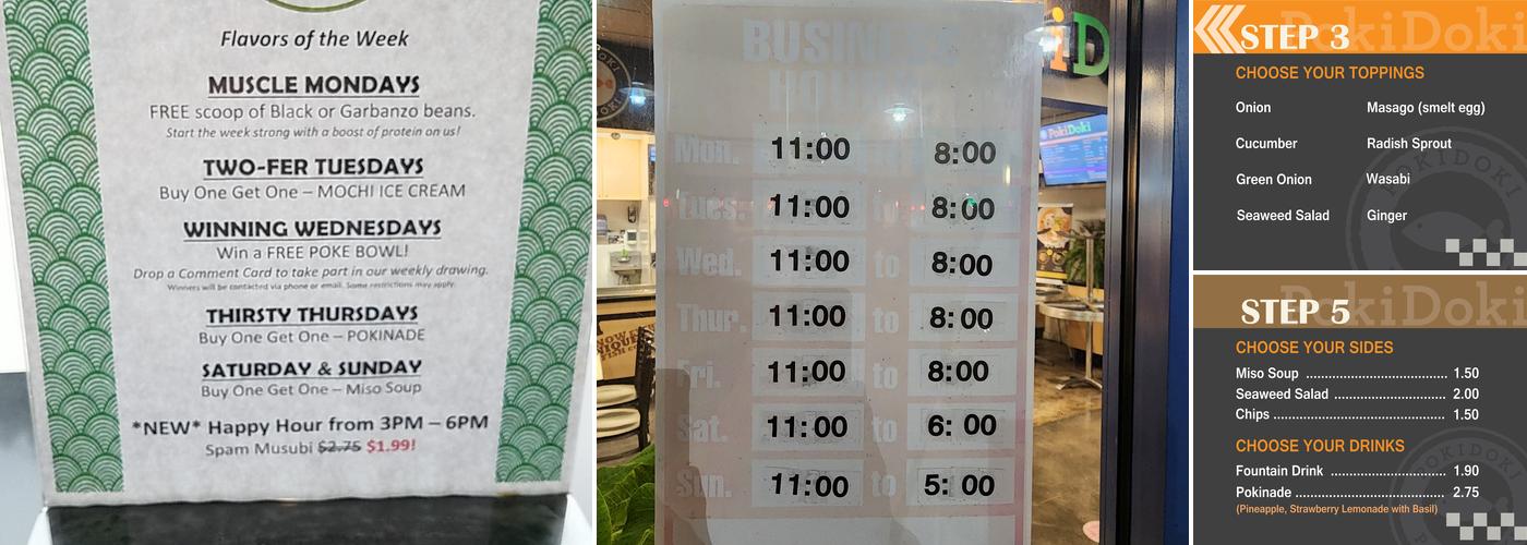 PokiDoki Menu