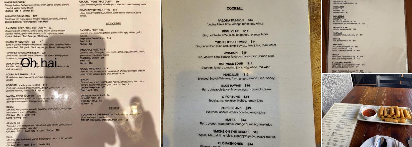 Rangoon Burmese kitchen Menu