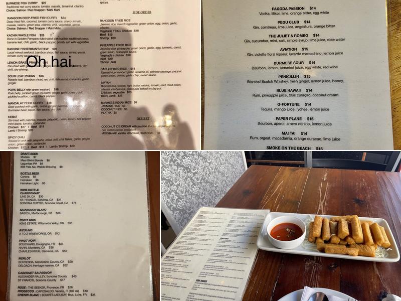 Rangoon Burmese kitchen Menu