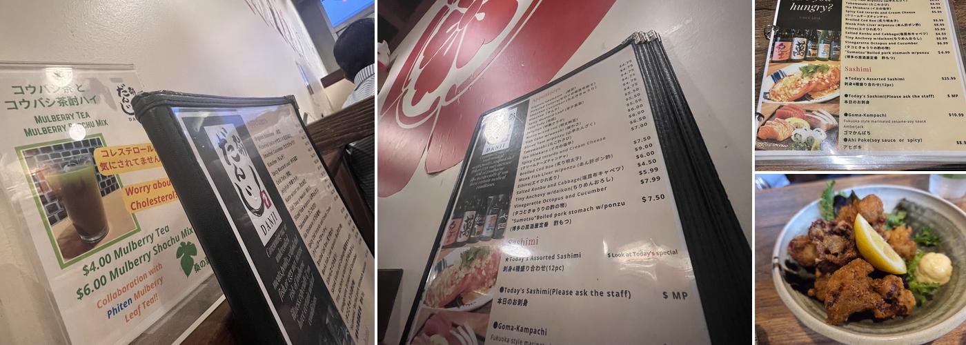 Izakaya Danji Honolulu Menu