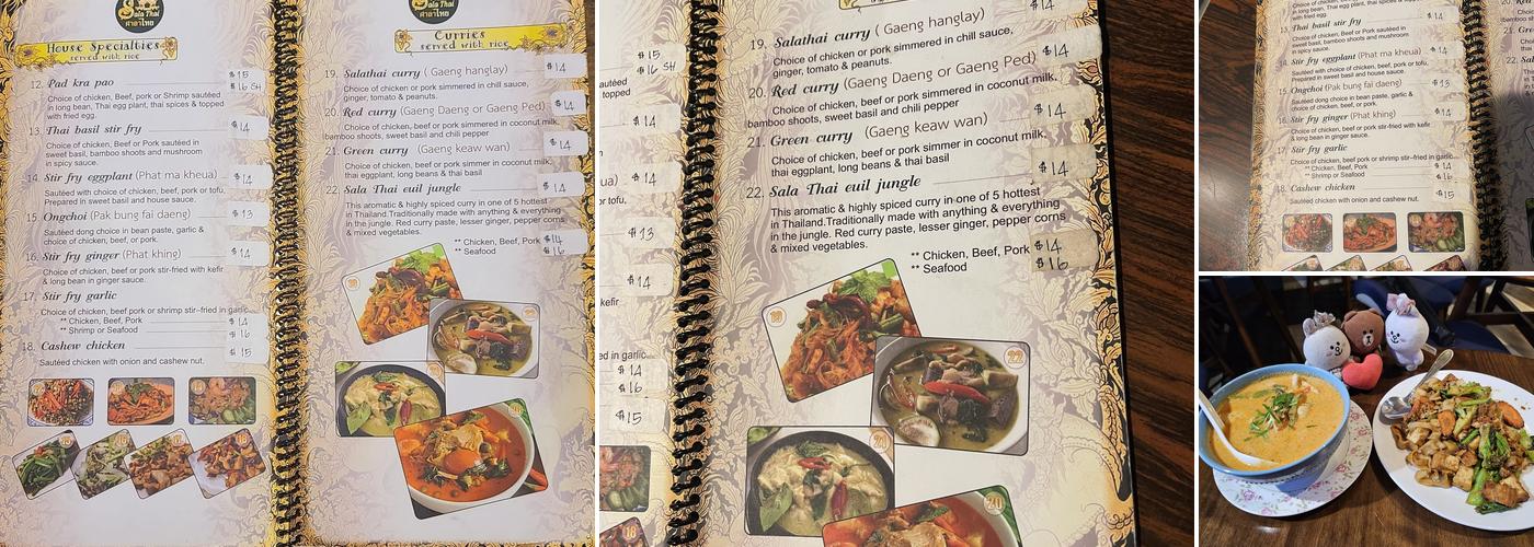 Sala Thai Menu