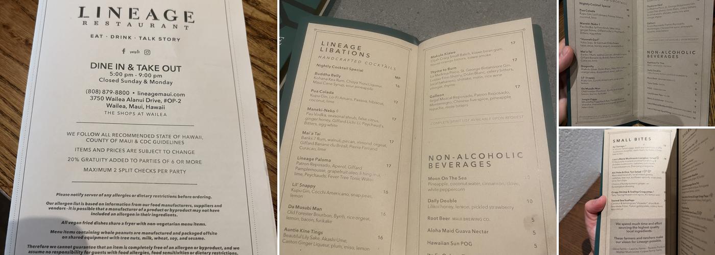 Lineage Menu
