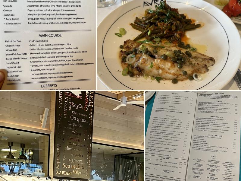 Avra Beverly Hills Menu