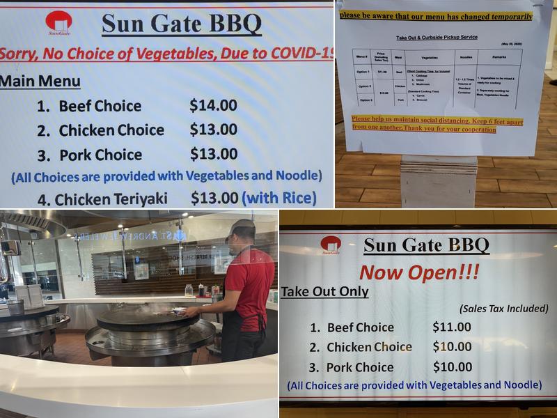 Sun Gate BBQ Menu