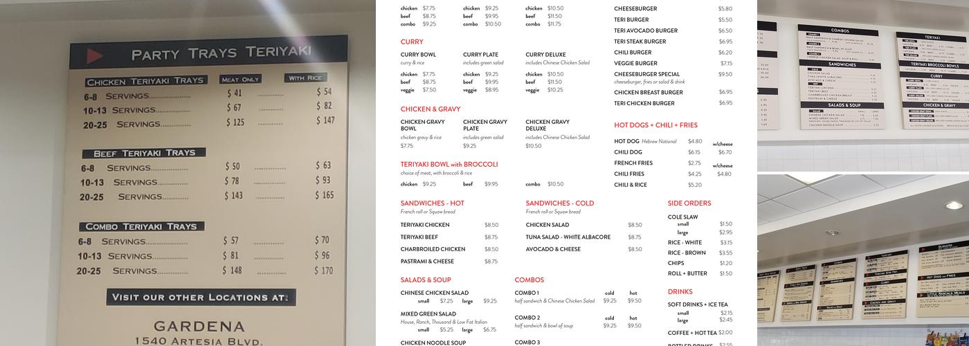 Rascals Teriyaki Grill Menu