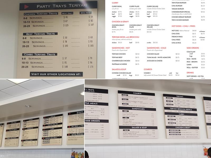 Rascals Teriyaki Grill Menu