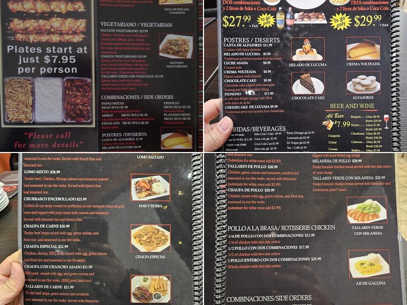 Chios Peruvian Grill Menu