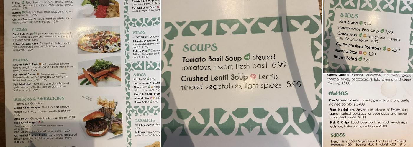 Mediterranean Grill Menu