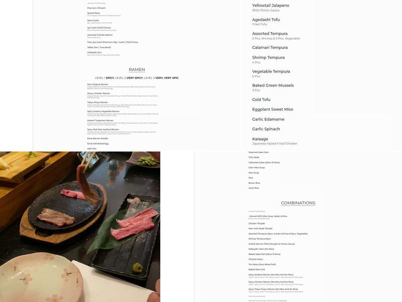 Mon Japanese Restaurant Menu