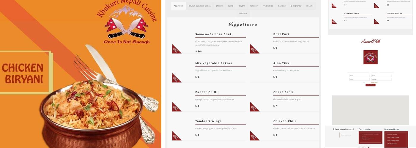 Khukuri Nepali Cuisine Menu