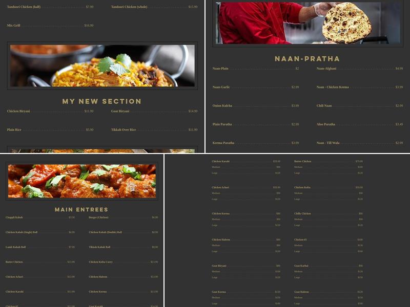 Nawab Grill & Halal Meat Menu