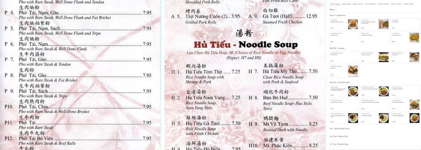 Pho Ha Saigon Menu