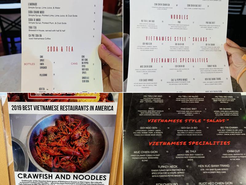 Crawfish & Noodles Menu