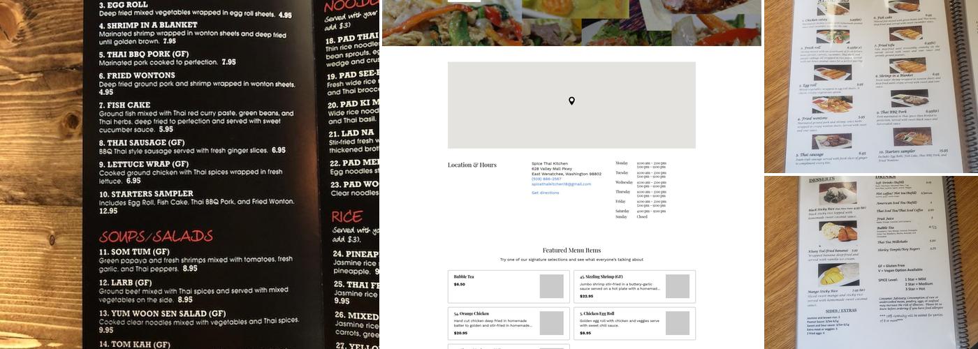 Spice Thai Kitchen Menu