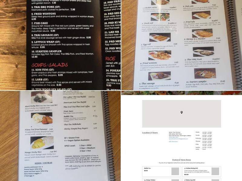 Spice Thai Kitchen Menu