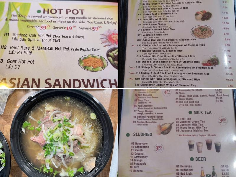 Phở Cali Menu