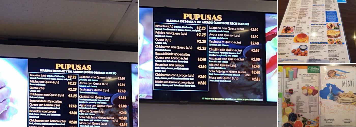 Pupuseria La Familiar Menu