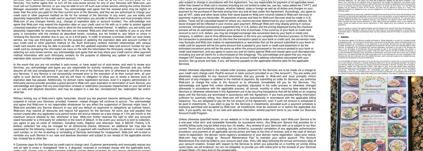 Saigon City Restaurant Menu