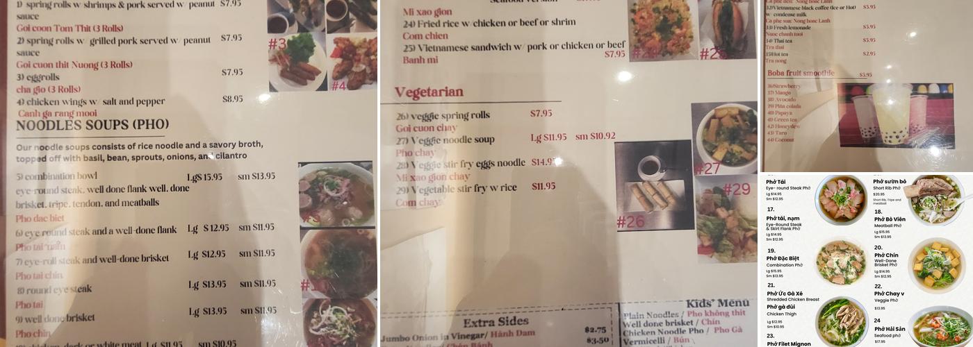 Pho Cong Ly Noodle & Grill Menu